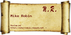 Mike Robin névjegykártya